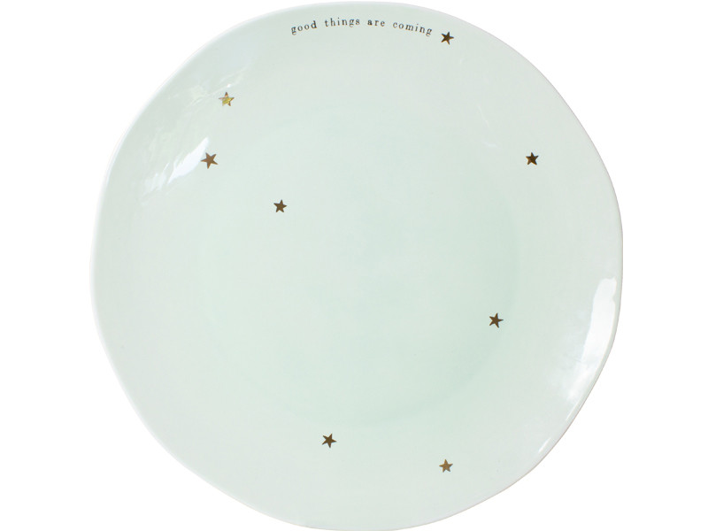 Groen dinerbord - good things are coming