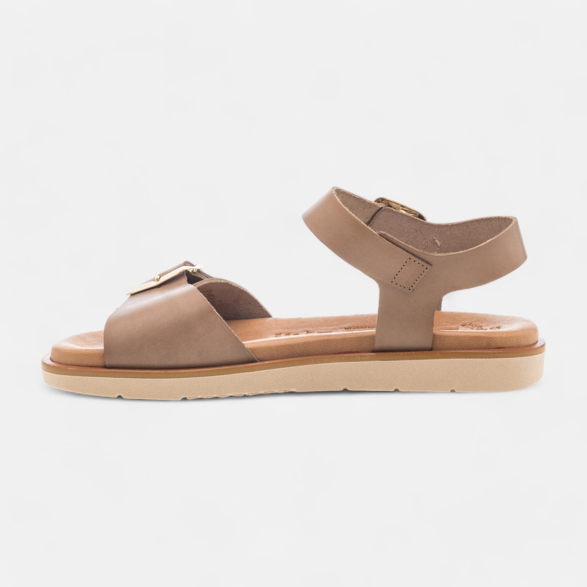 Sandales Femme en cuir taupe