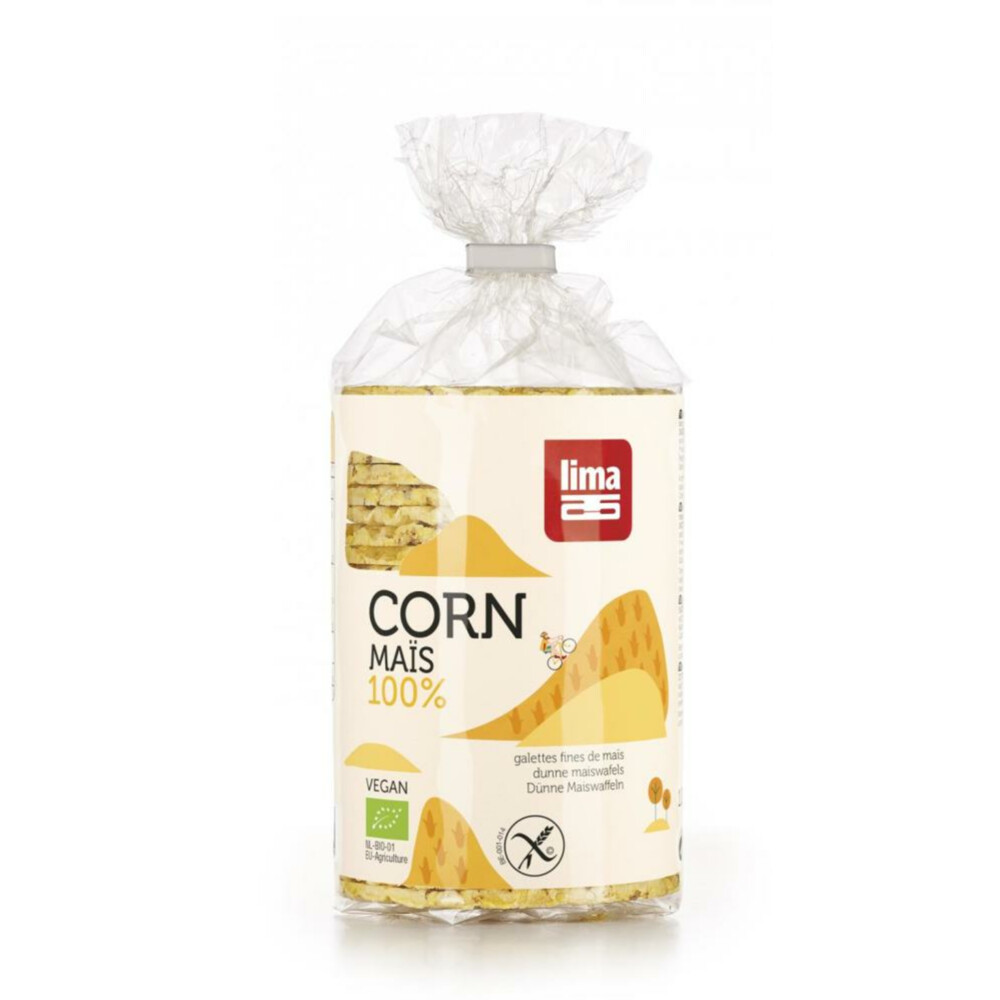 3x Lima Maiswafels Fijn Rond Bio 120 gr