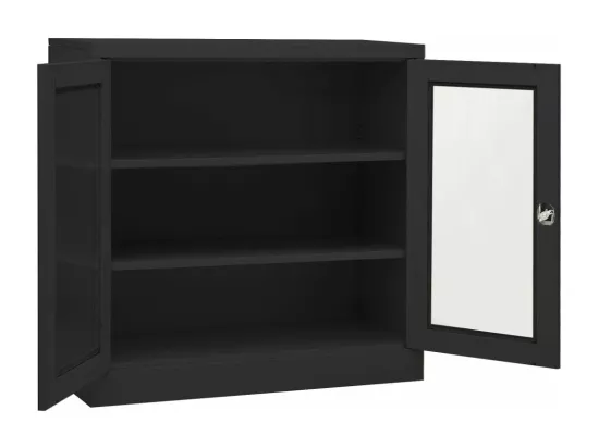 Armoire de bureau et jardinière Anthracite 90x40x113 cm Acier