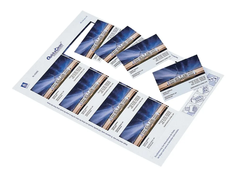 Visitkort Avery Quick&Clean™ til inkjetprinter 85x54 mm hvid 260g - (8 stk. x 25 ark)