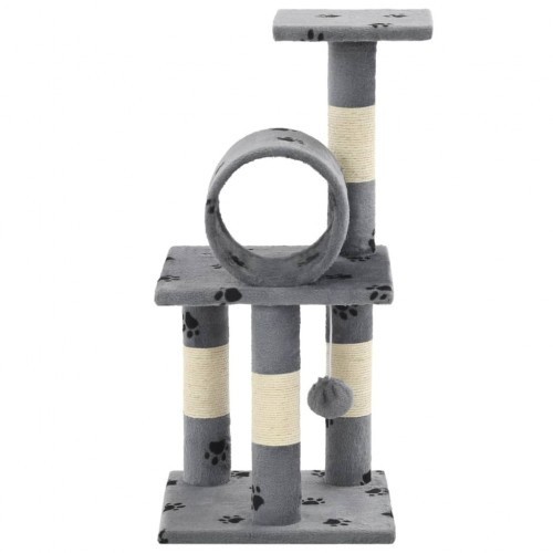 Arranhador cinza para gatos com estampa de sisal