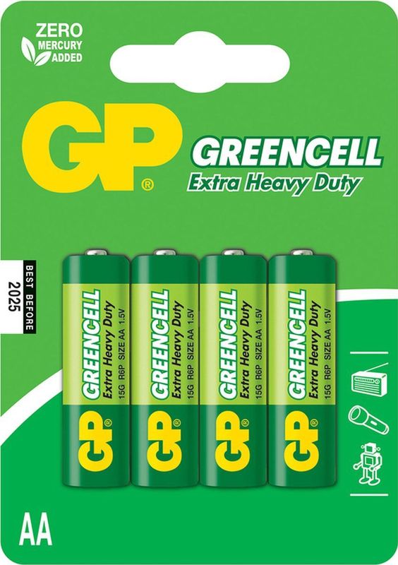 GP Batteries - GP15G R6 - AA Batterijen - Zwart - 4 Stuks