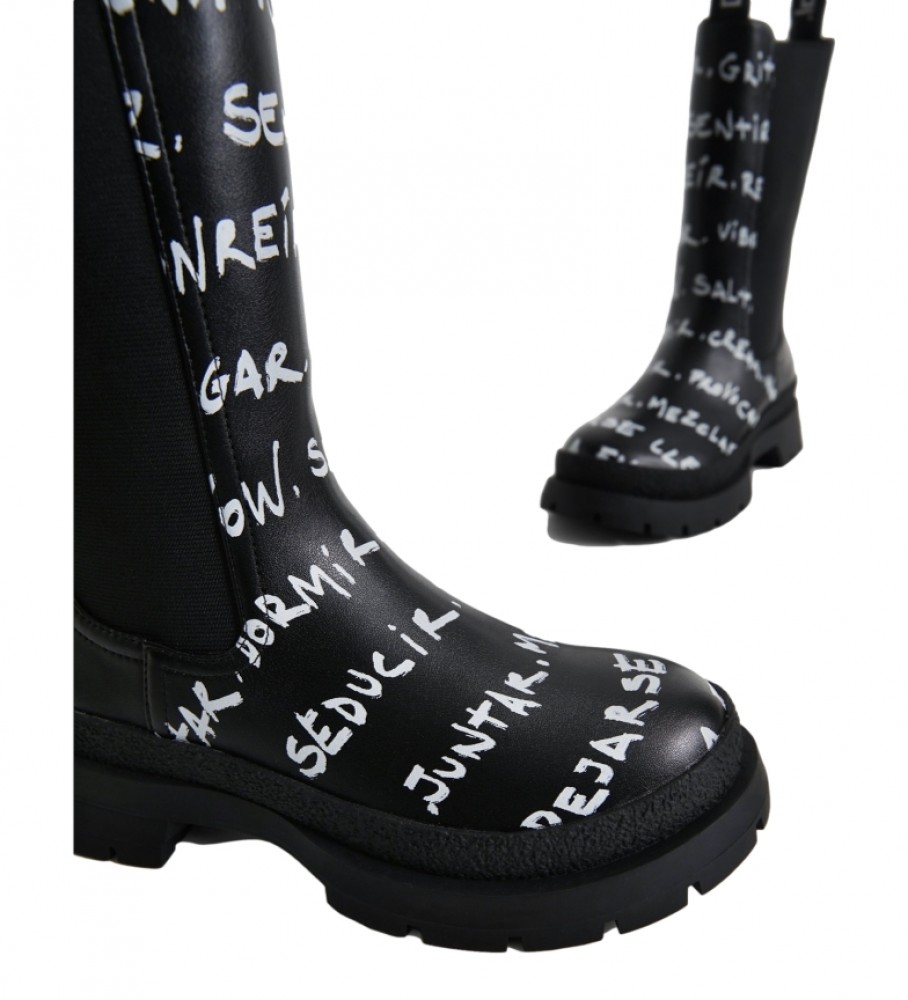 Botas Chelsea Desigual High Letter Pretas
