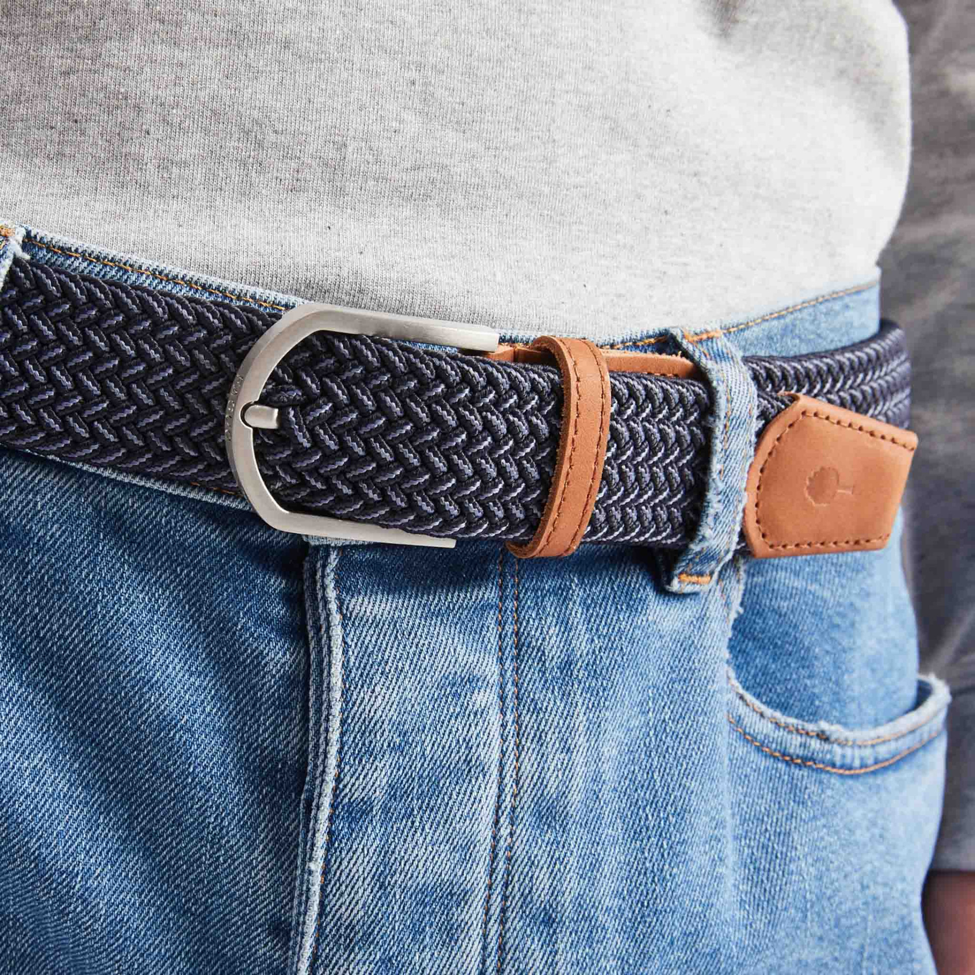 Ceinture bleu foncé & blanc bleu foncé & blanc - modèle Belt