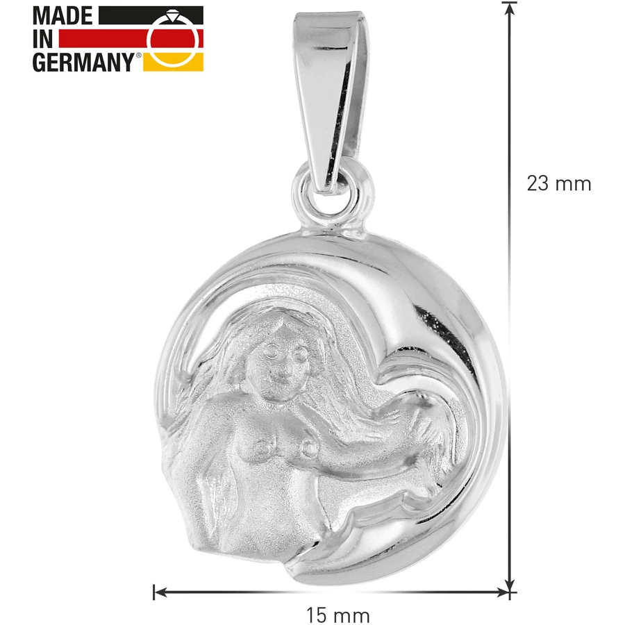 trendor Jungfrau Sternzeichen mit Halskette 925 Silber Ø 15 mm silver
