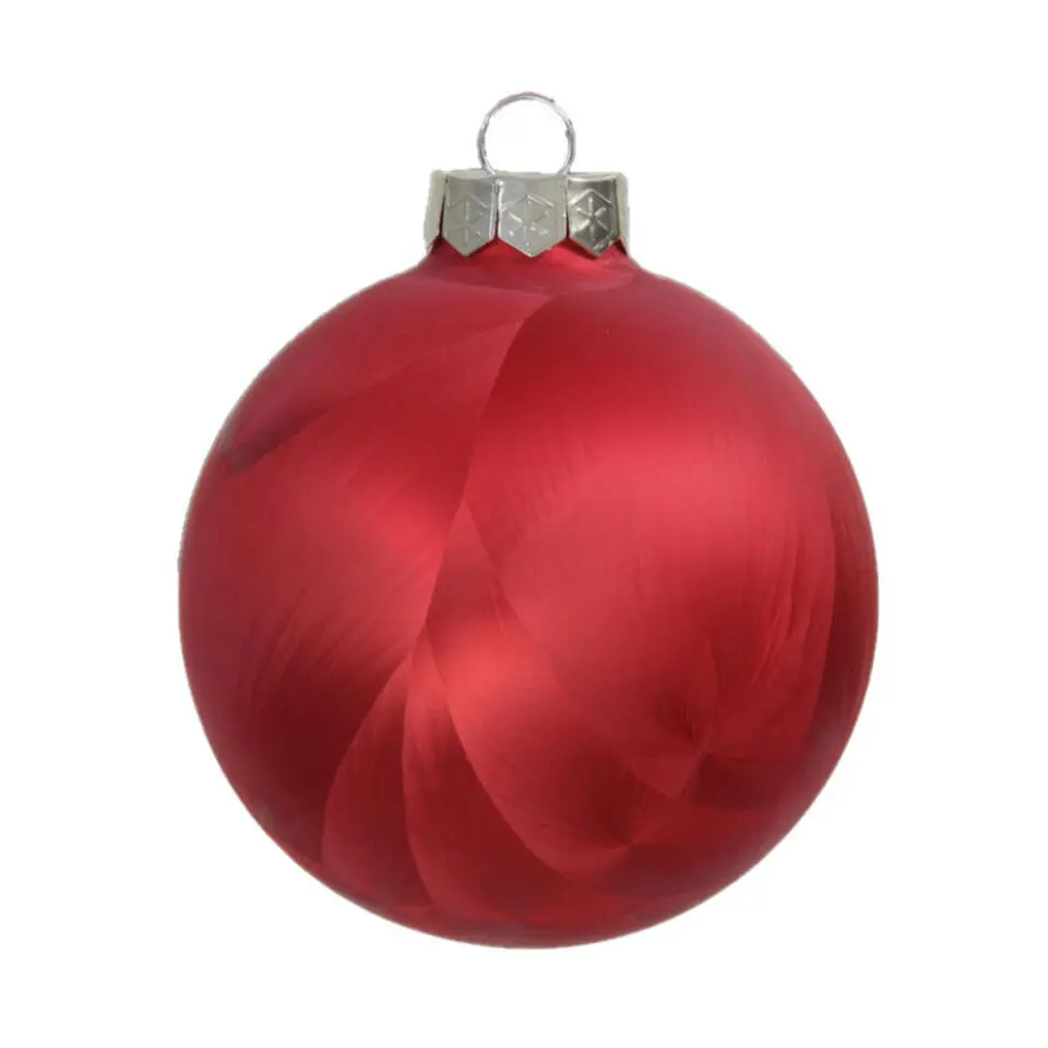 Othmar Decorations Luxe kerstballen - 16x -4 cm - rood -glas
