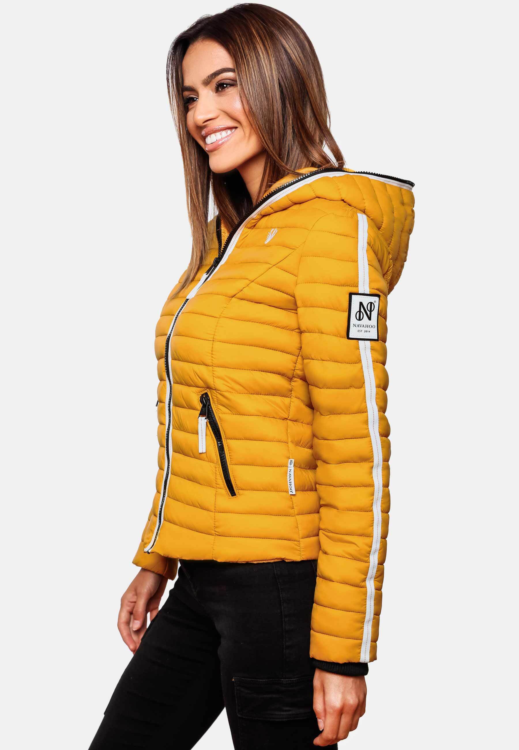 NAVAHOO Damen Steppjacke leichte Übergangsjacke mit Kapuze Kimuk Princess