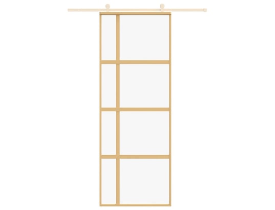 VIDAXL - Porte verre Porte coulissante doré 76x205 cm verre esg clair et aluminiu...
