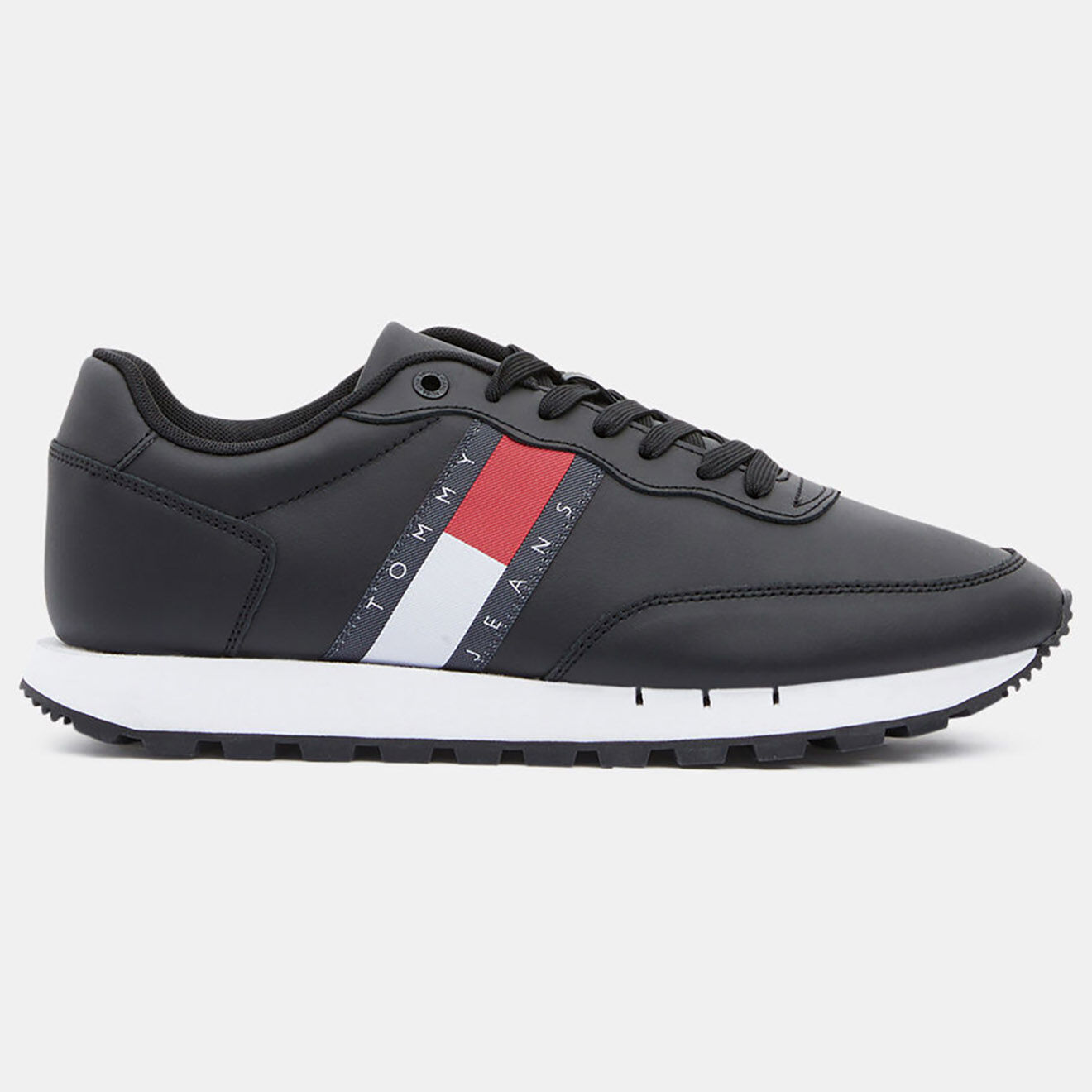 Tommy Jeans Baskets running en Cuir Mix noires