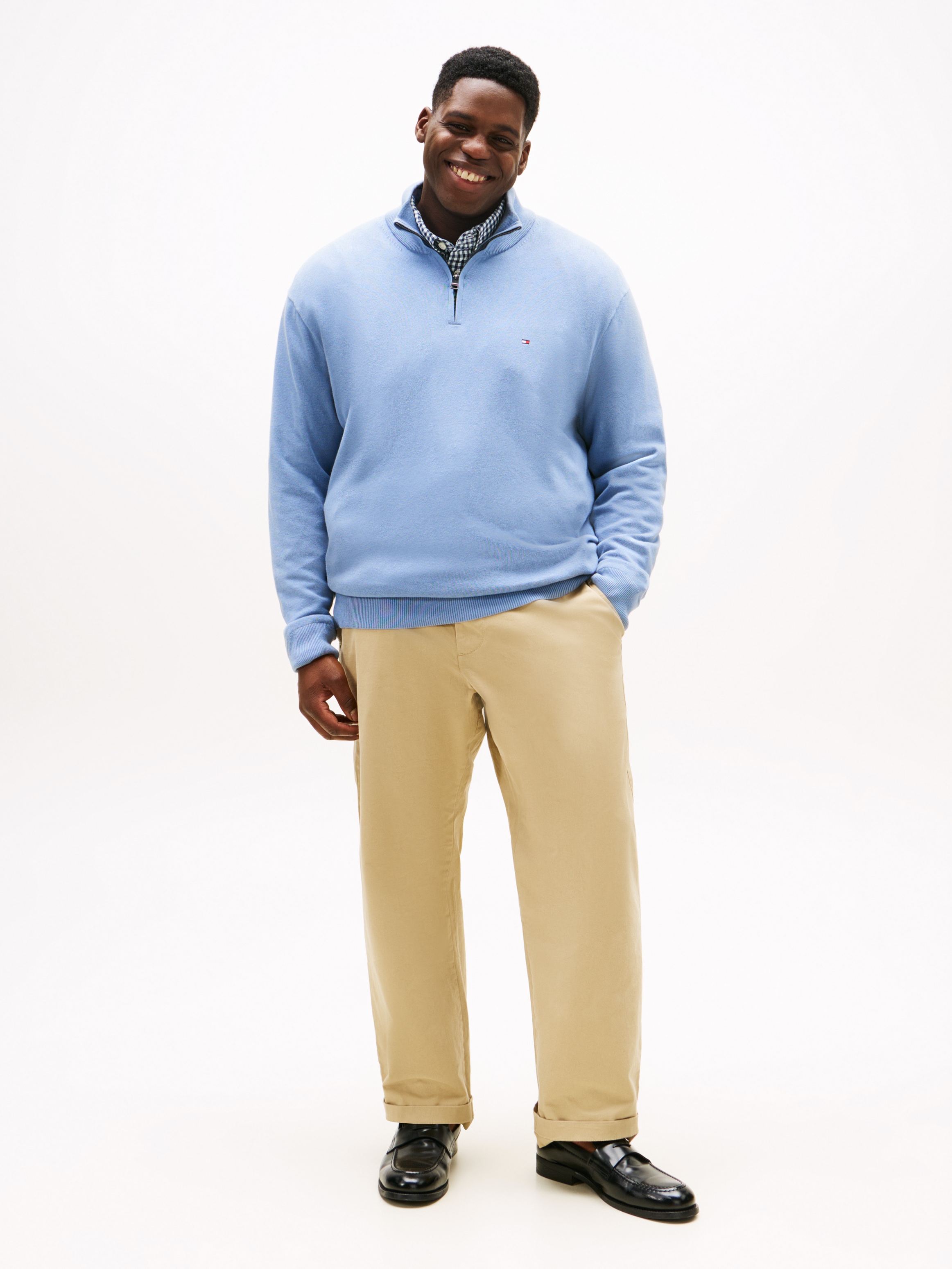 Tommy Hilfiger Big & Tall Troyer »BT-PIMA ORG CTN CASHMERE ZMOCK-B«, Grosse Grössen