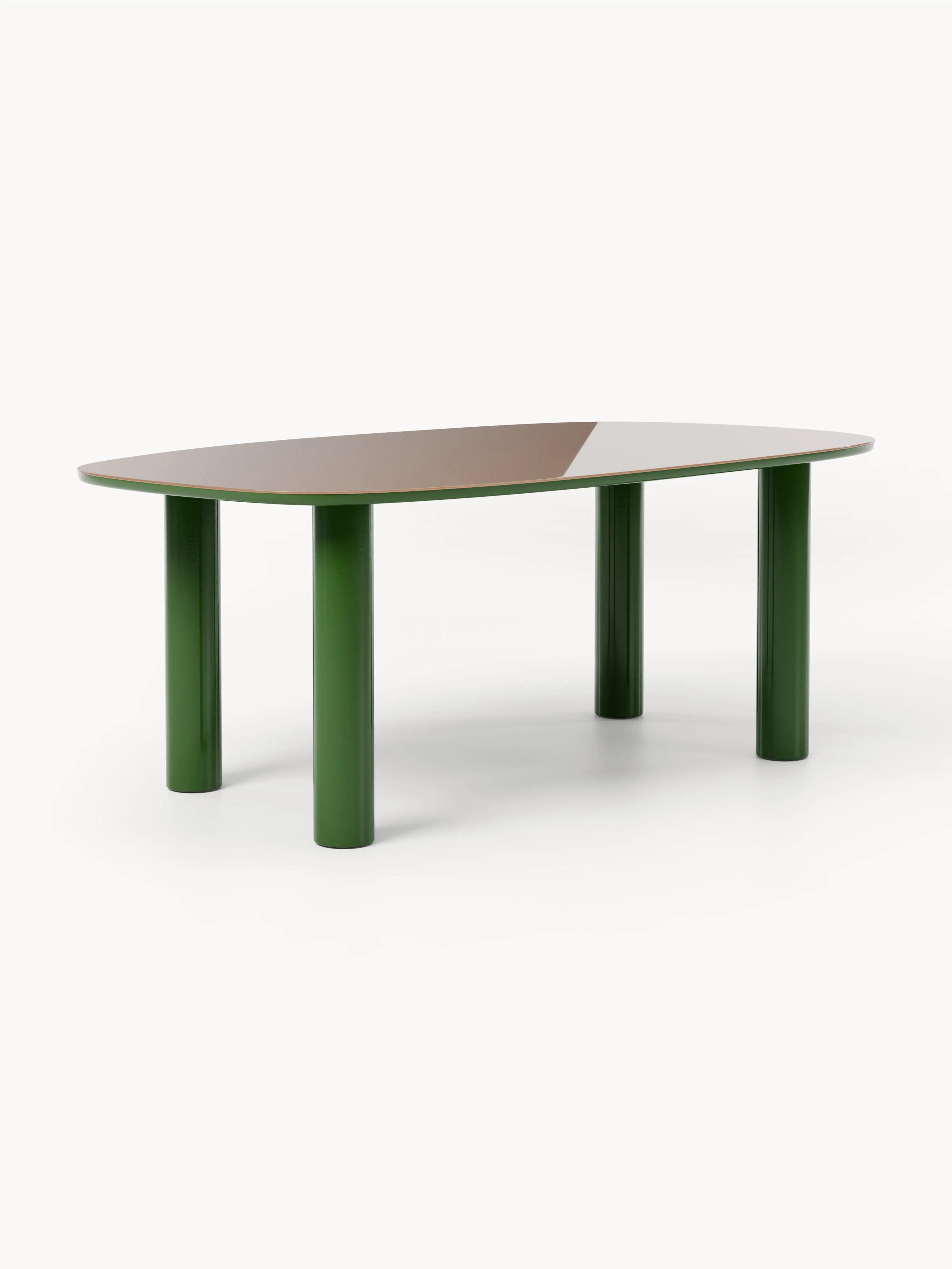 Organische eettafel Beni met glazen blad, 200 x 110 cm