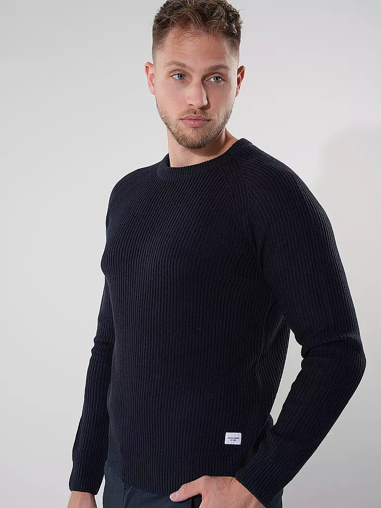 JACK & JONES Pullover JJPANNEL dunkelblau