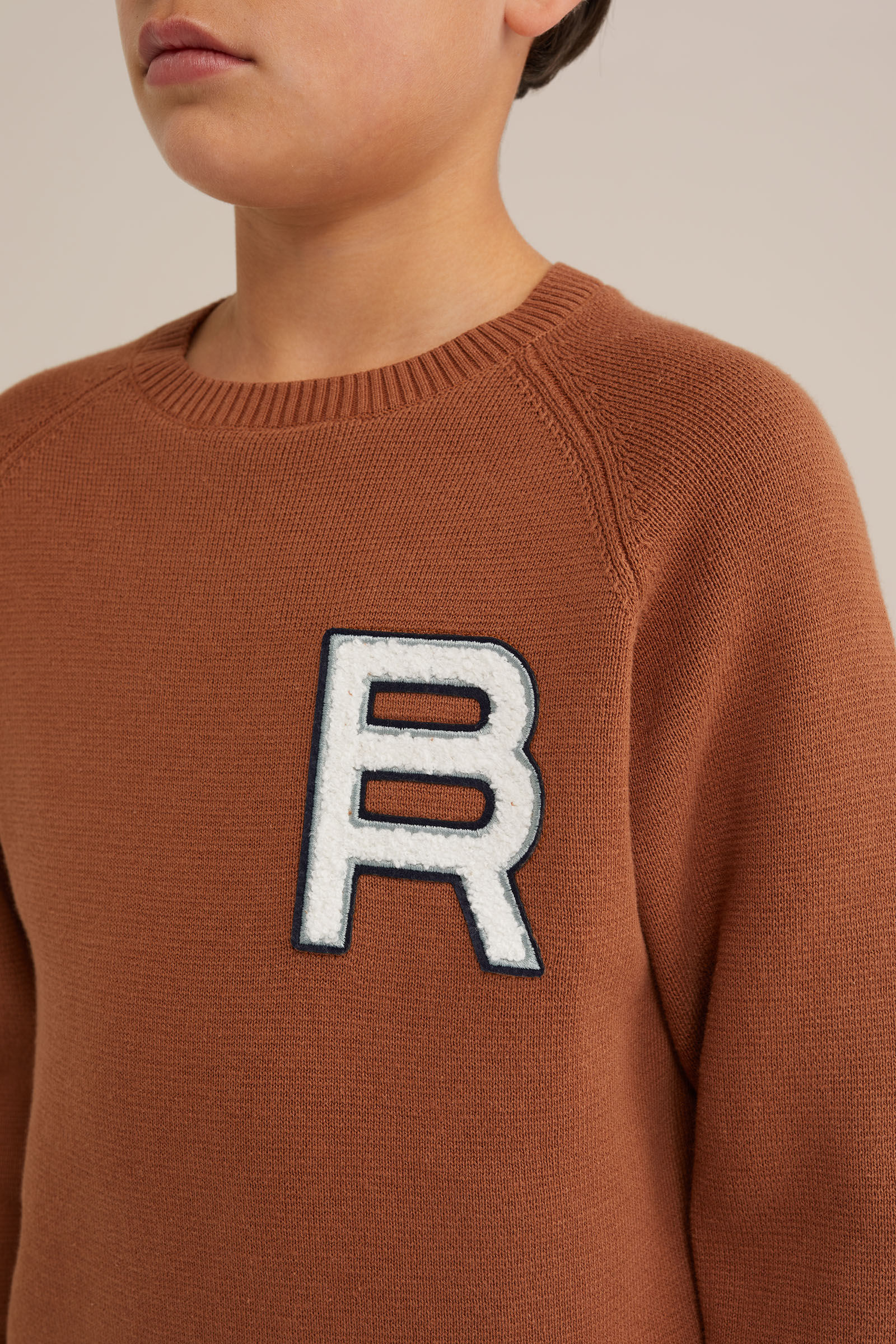 Jongens trui met embroidery logo Blue Ridge Bruin