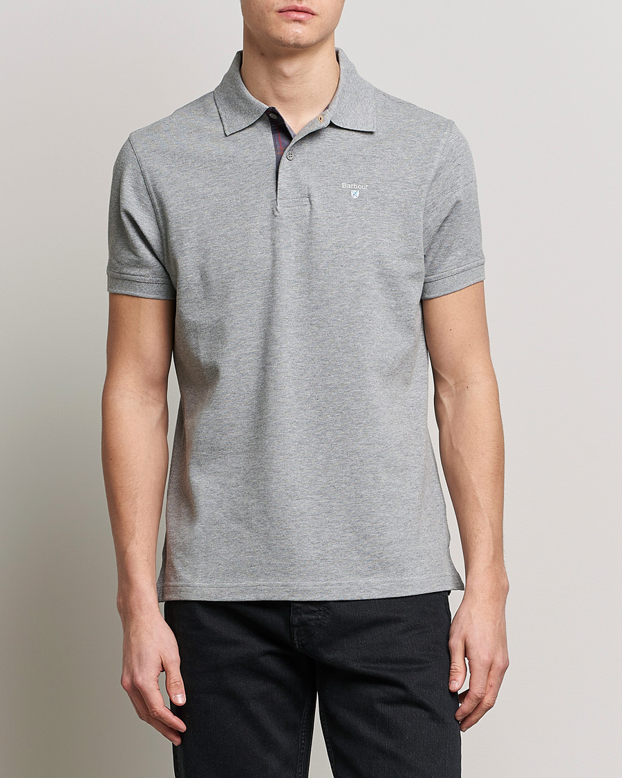 Barbour Lifestyle Tartan Pique Polo Grey Marl