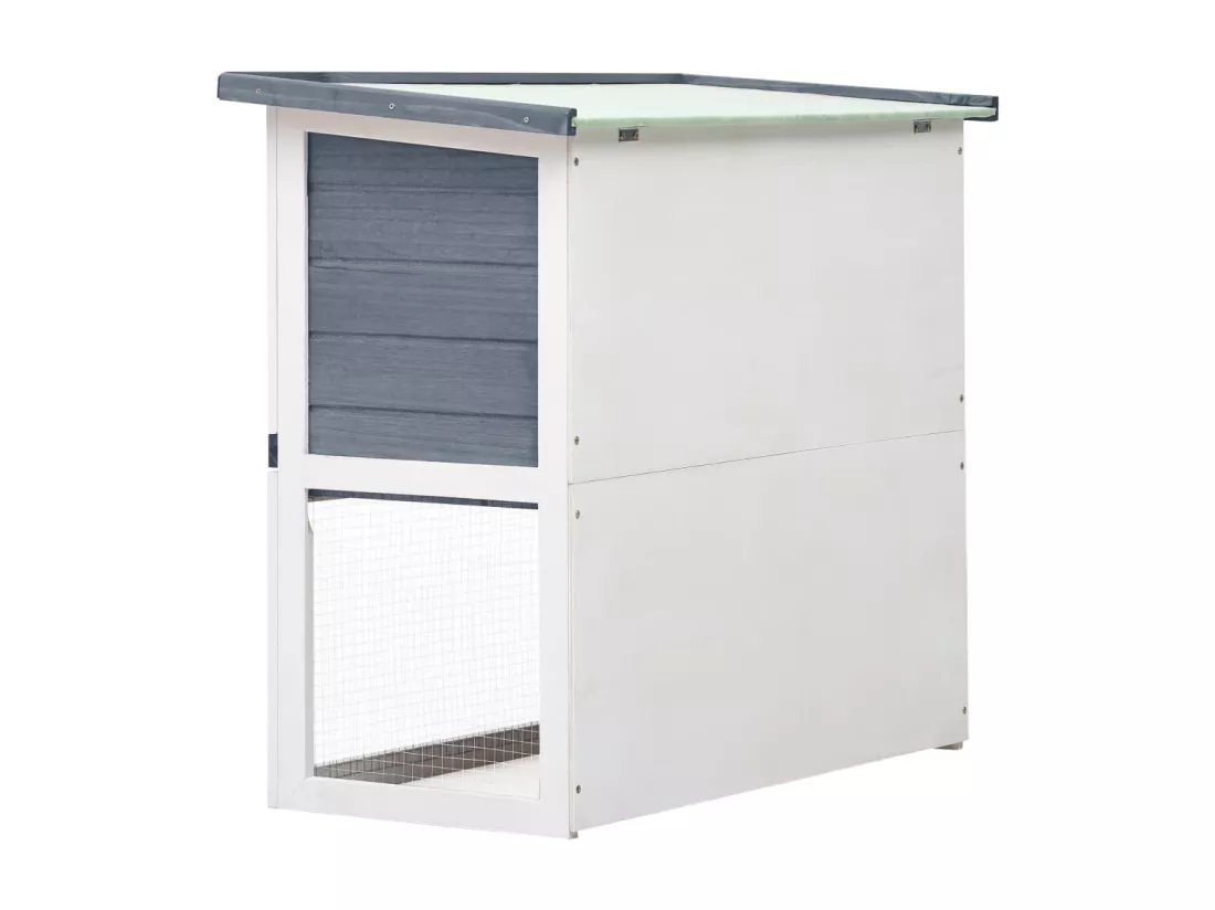 Clapier d'extérieur 1 porte Gris Bois