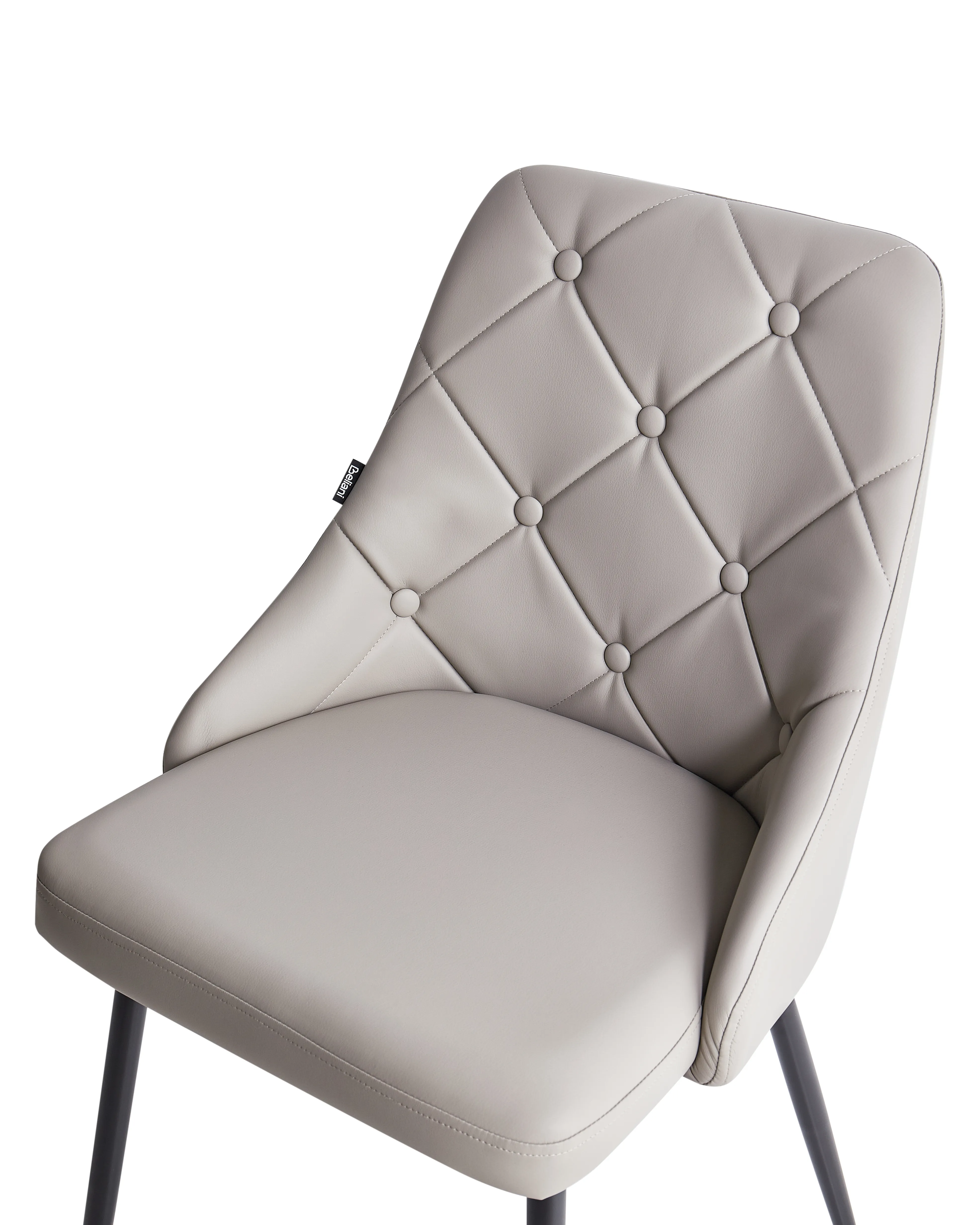 Set van 2 eetkamerstoelen VALERIE Kunstleer Lichtgrijs