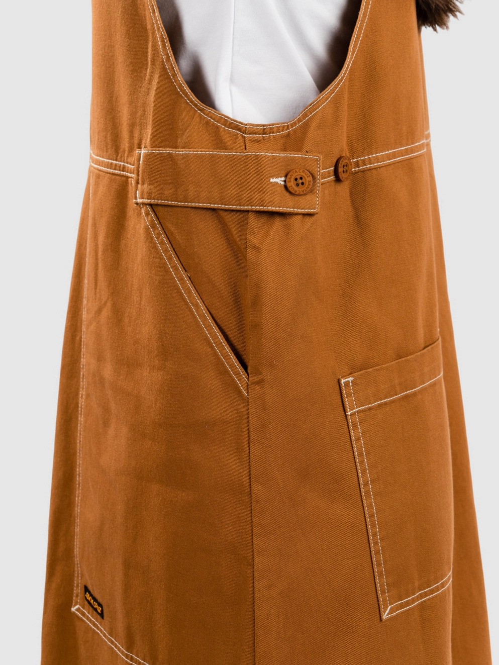 Santa Cruz Classic Pinafore Dress tan/white stitch