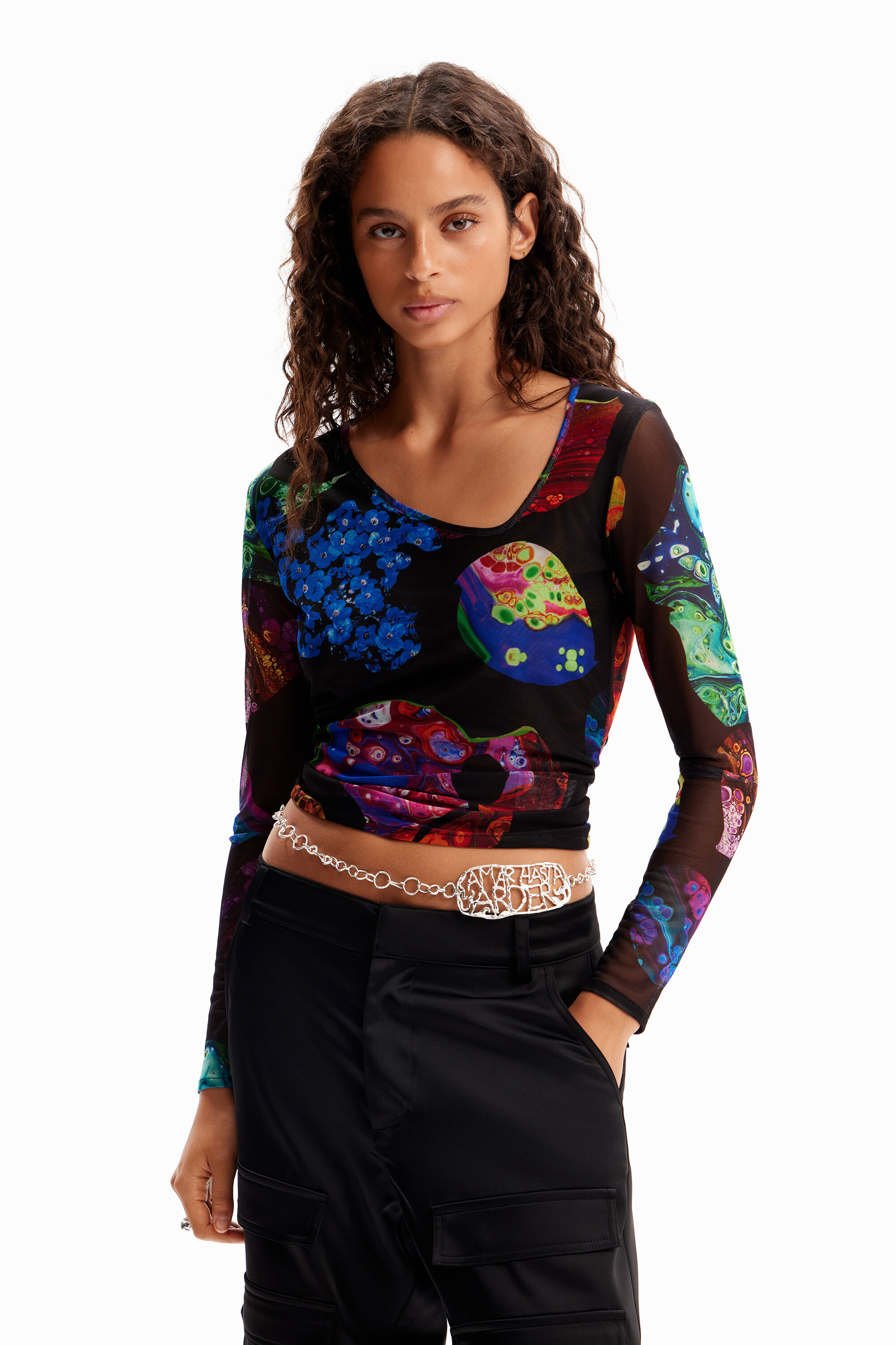 T-shirt tulle minéral M. Christian Lacroix
