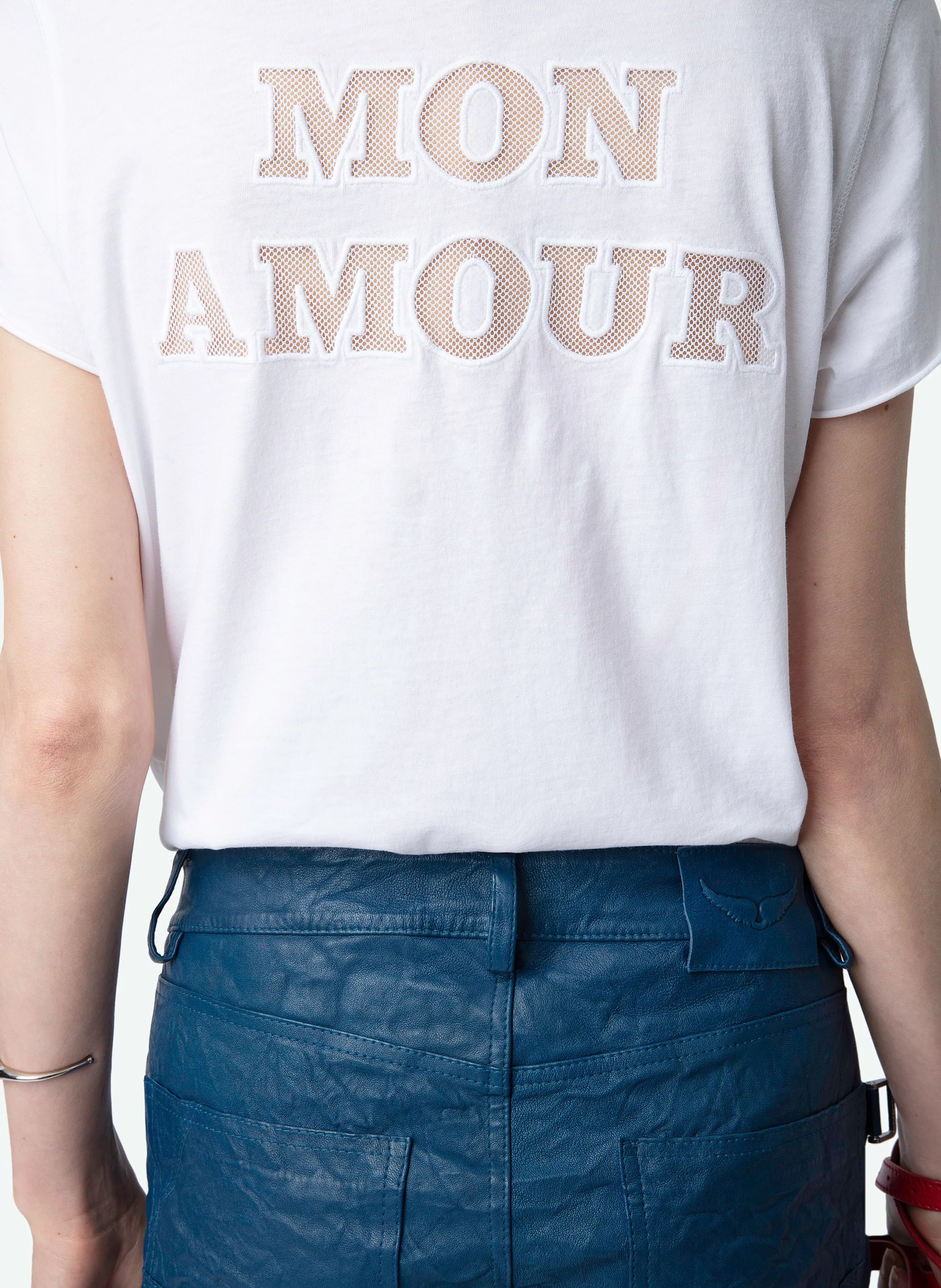 Tee-shirt col tunisien en coton bio | Blanc