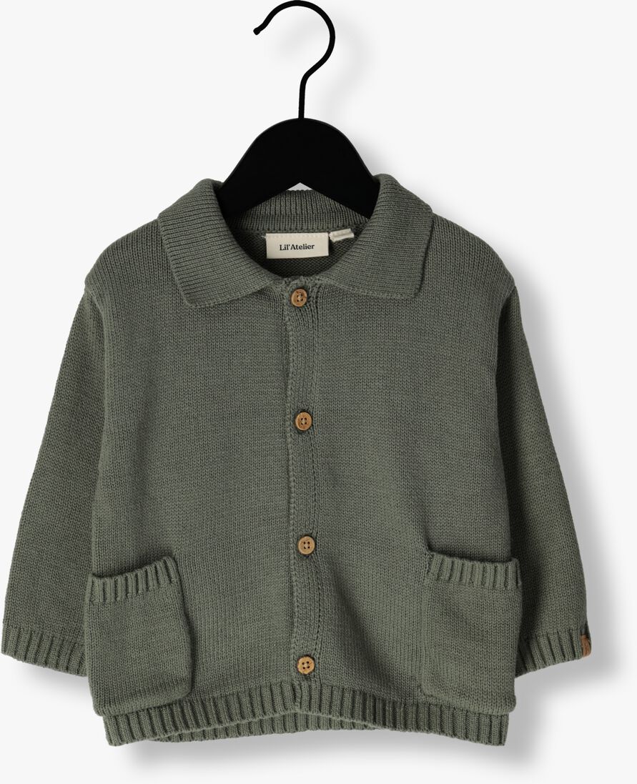 LIL\\' ATELIER groene lil' atelier vest nbmtheo ls loose knit card
