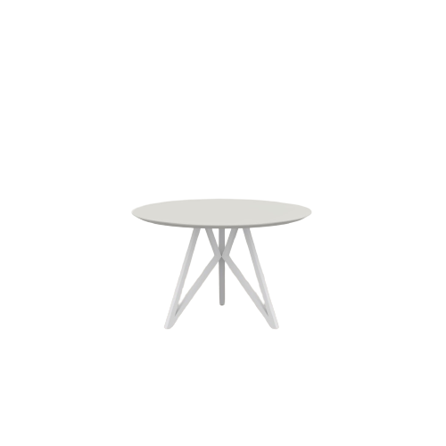 Studio HENK tafel Butterfly Rond Tripod - wit frame, HPL Fenix bianco kos ⌀100 | HPL Fenix Bianco Kos | Verjongde Rand | Frame Wit