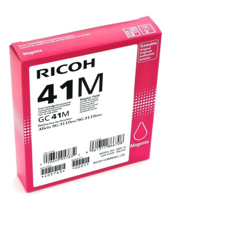 Cartouche Ricoh GC41 cartouches couleurs séparées pour imprimante gel d'encre