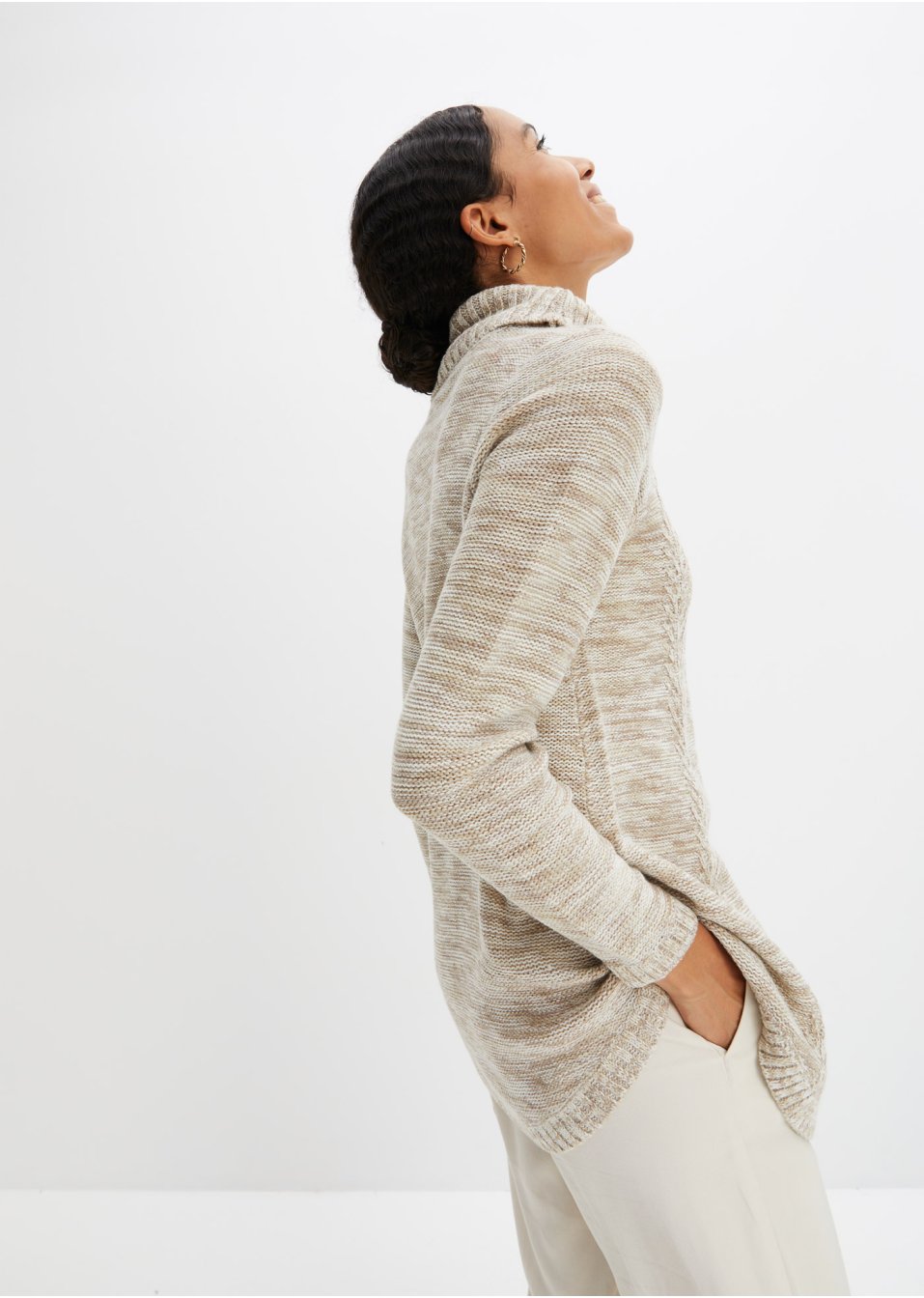Pull poncho, manches longues