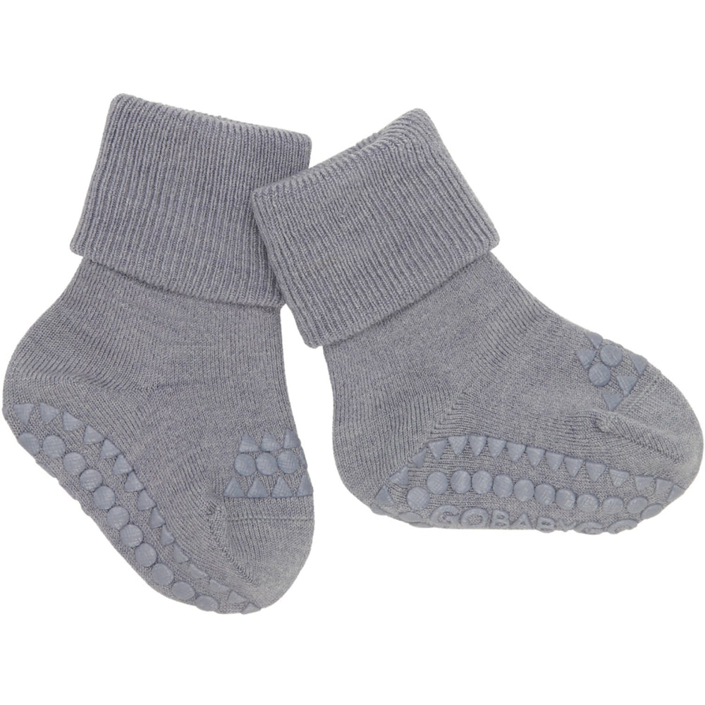 Køb Gobabygo Grey Melange Non-Slip Strømper I Merino Uld