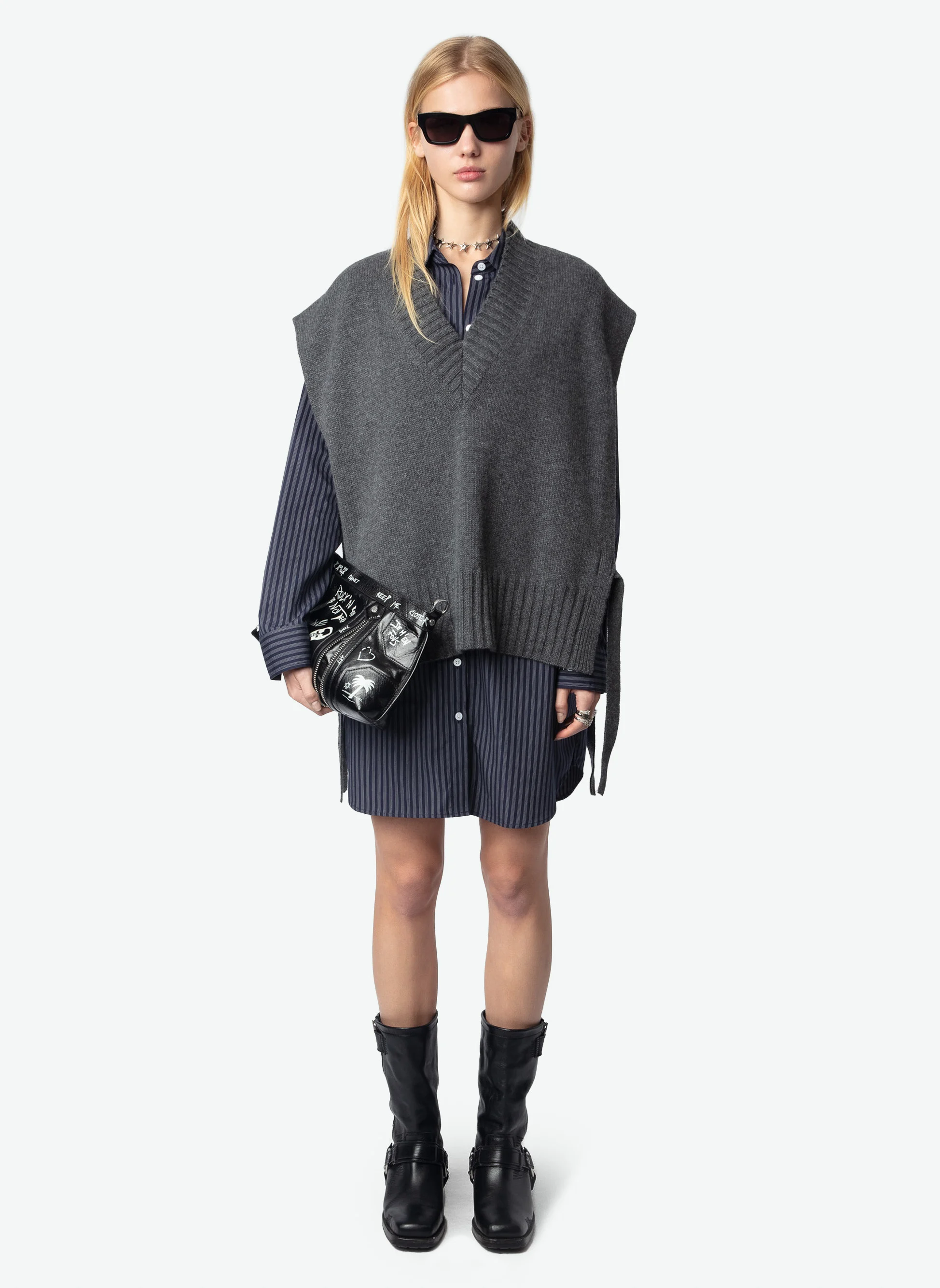 MADDY - Pull oversize en cachemire | Gris