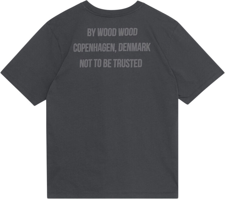 Wood Wood WWAsa Not To Be Trusted Tshirt Deep grey