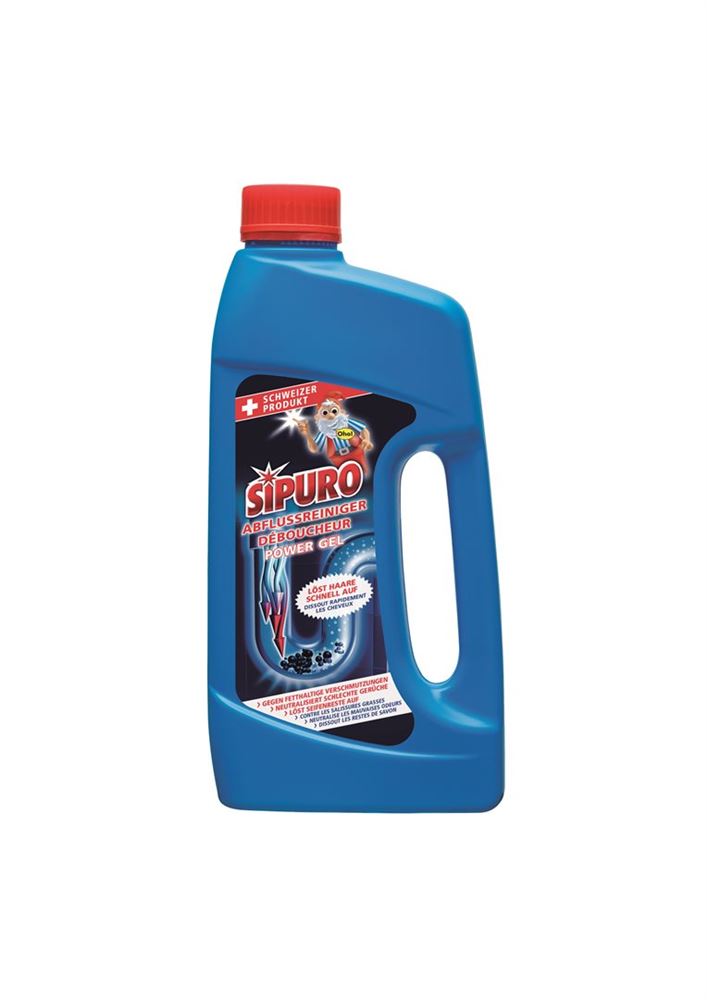 Sipuro Power Gel Abflussreiniger<br>1 l, Flasche, Gel