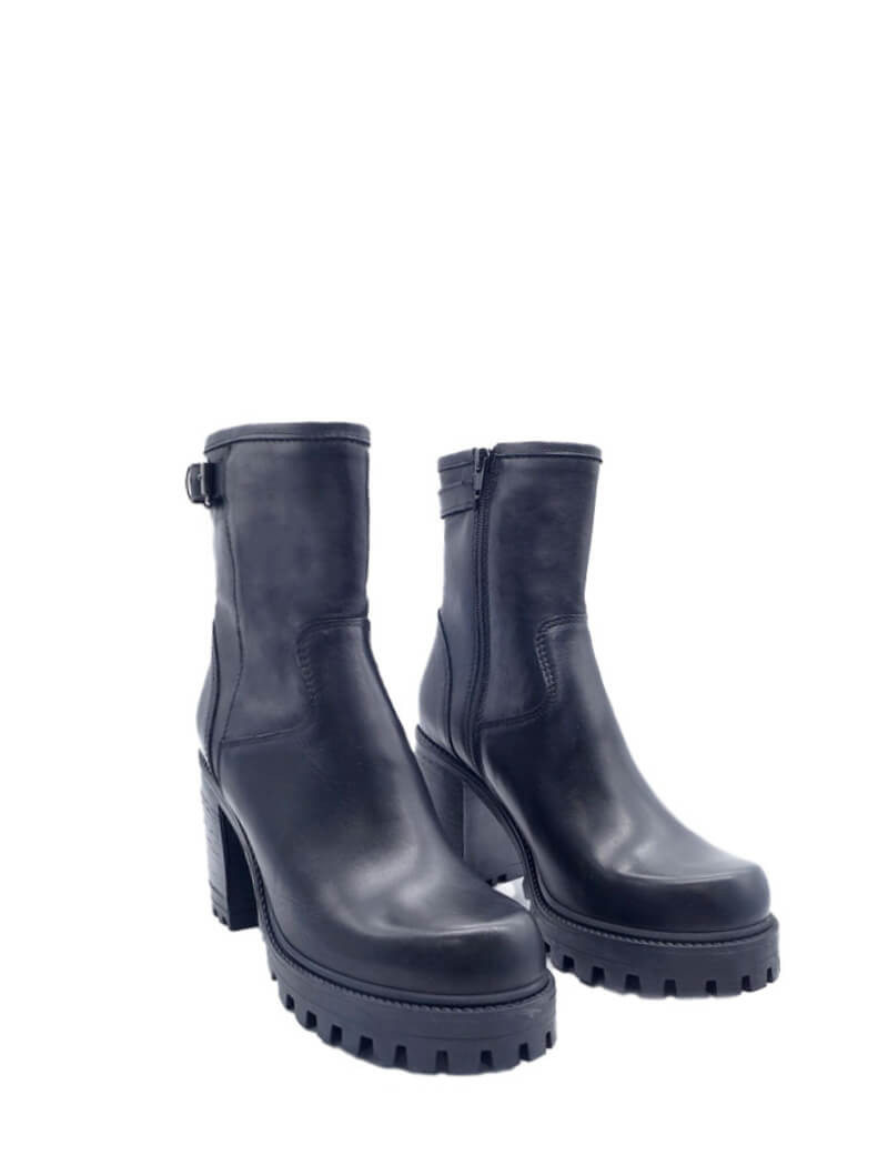 PAOYAMA BOTTINES CUIR ILDA NOIR