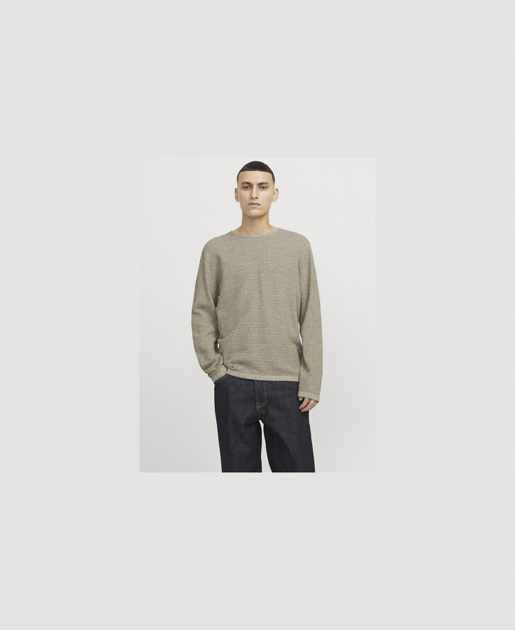 Jack & Jones JJEGEORGE KNIT CREW NECK NOOS Coriander/w. cloud dancer