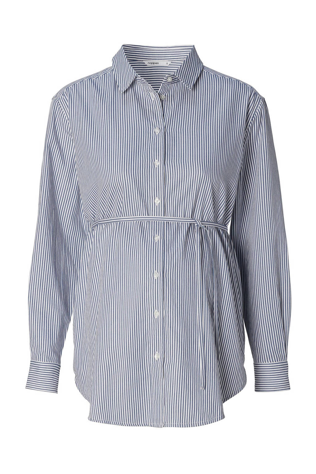 Noppies gestreepte zwangerschaps- en voedingsblouse Arles blauw/wit