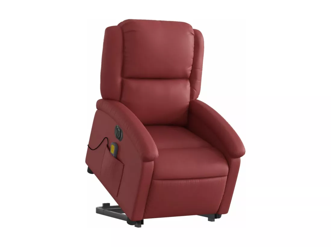 Fauteuil inclinable massant électrique rouge bordeaux
