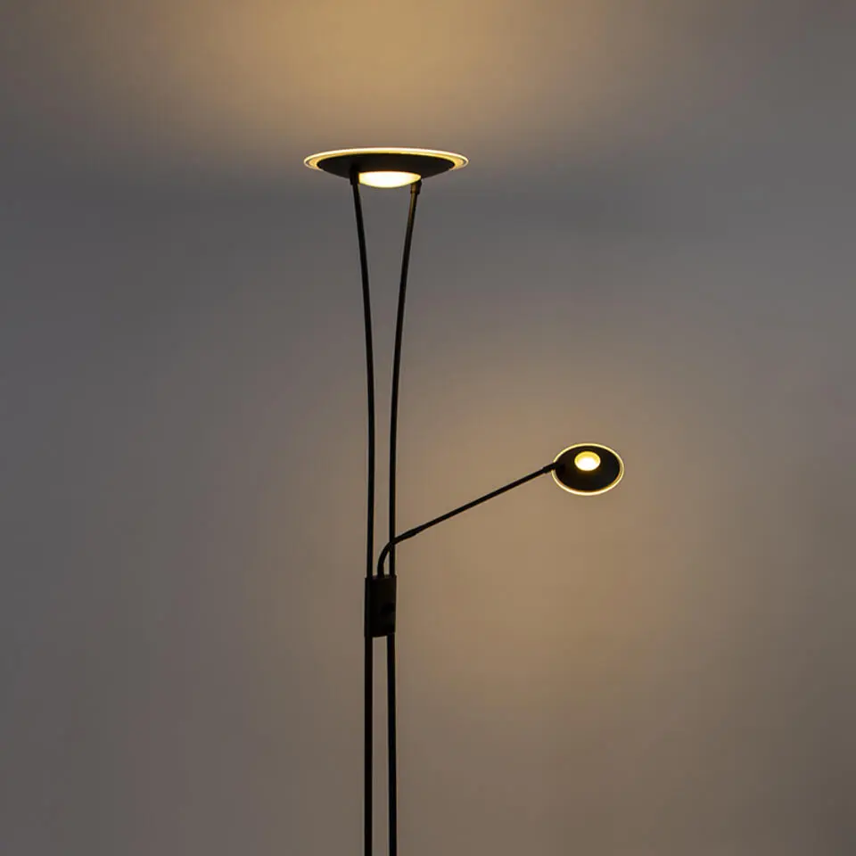 Qazqa vloerlampen ibiza zwart geïntegreerde led
