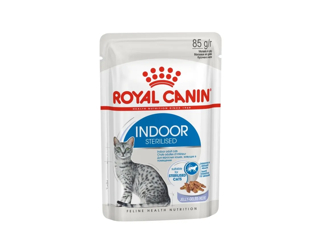 Royal Canin Indoor Sterilized, Voksen, Enhver race, Kød, 12x85 g