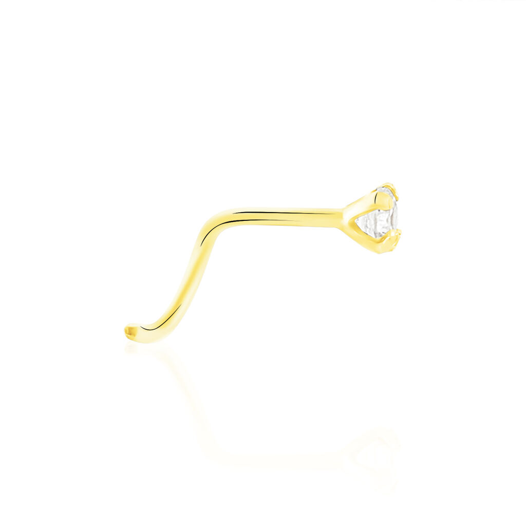Piercing De Nez Fethi Serti Griffe Or Jaune Oxyde De Zirconium