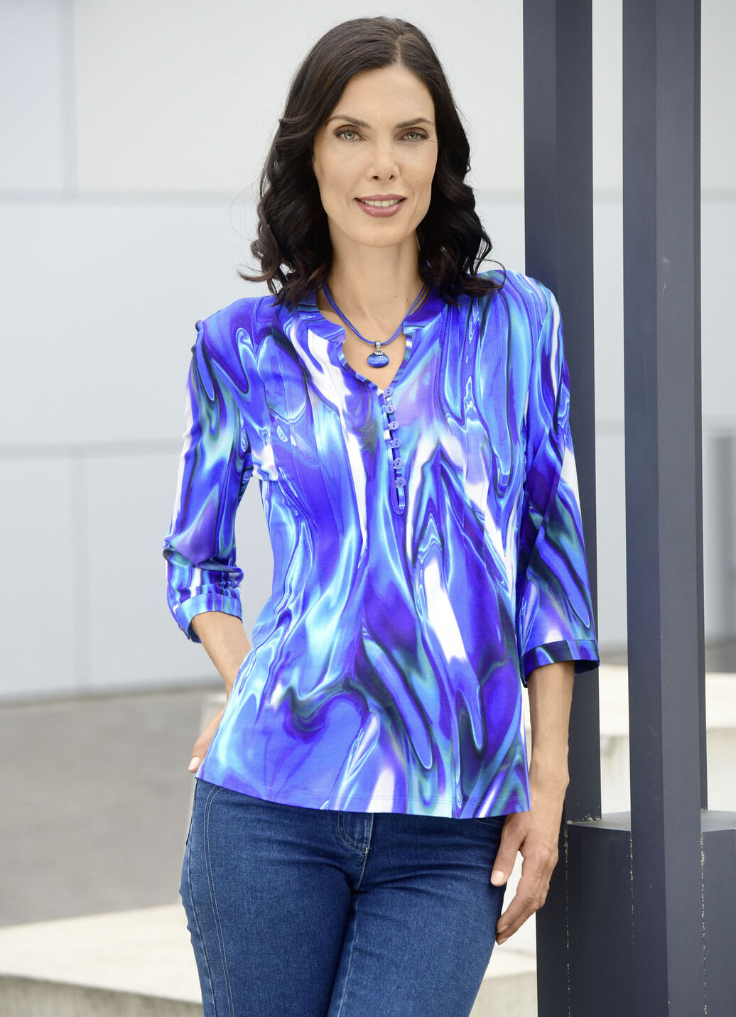 Shirt-Tunika mit attraktiver Biesenzier