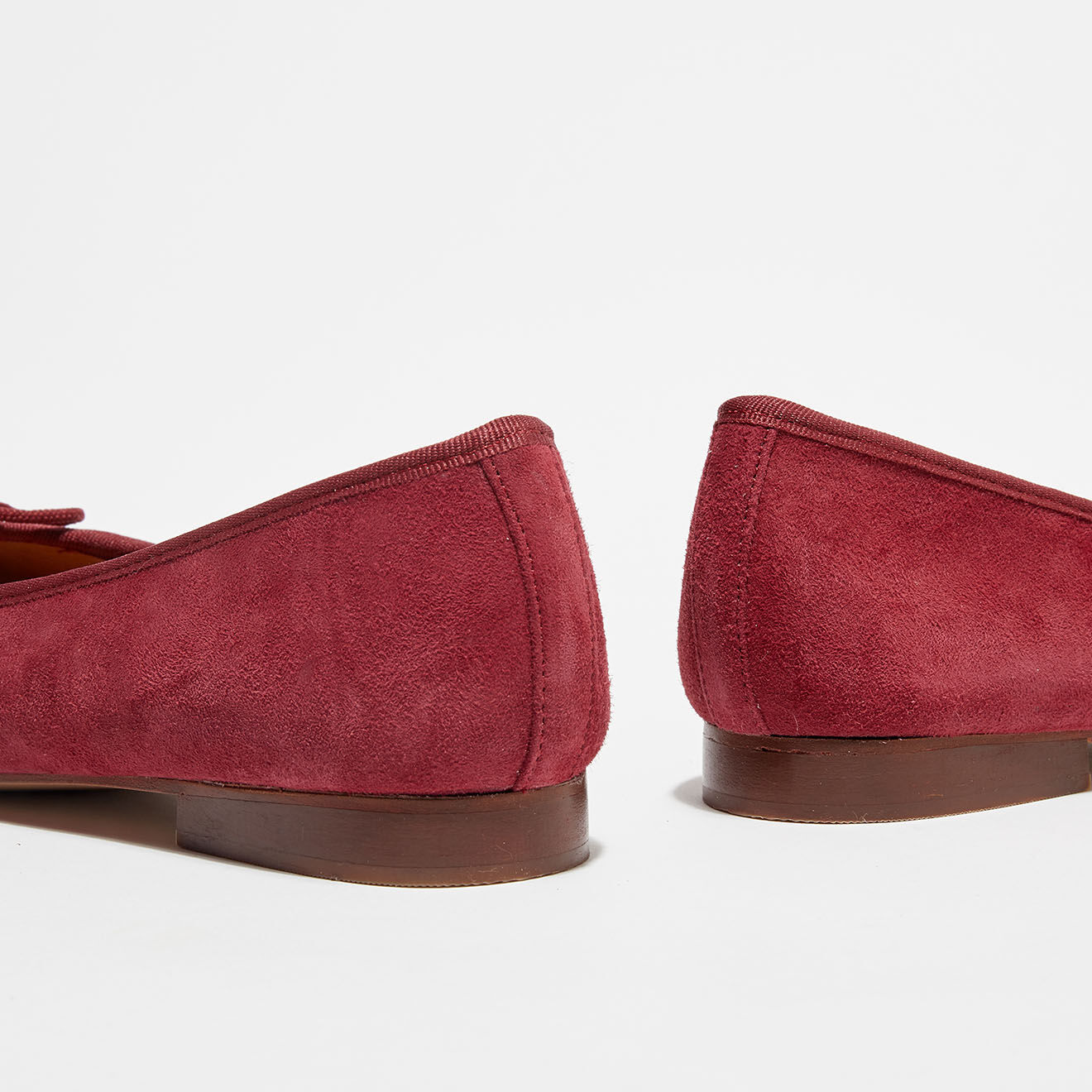 Quartier Latin Ballerines en Velours de Cuir Irene bordeaux