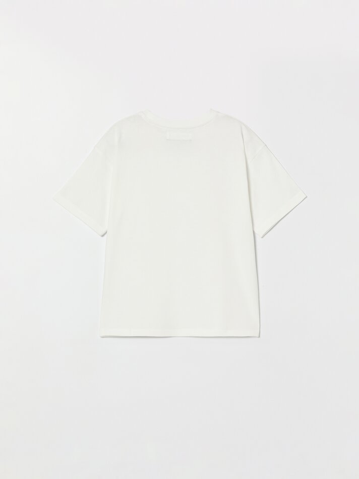 Camiseta básica de manga curta - Off-white