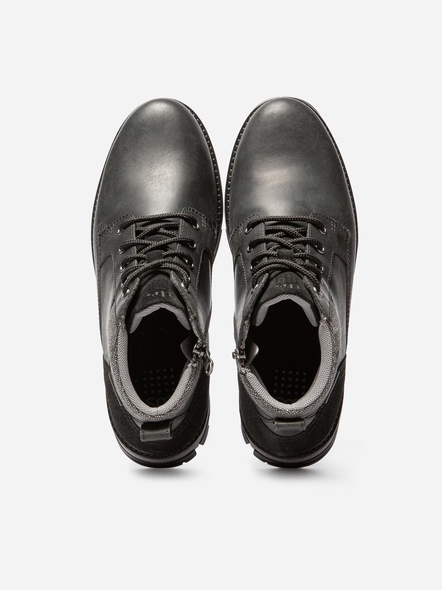Boots Homme Confort Semelle Crantée Cuir Noir
