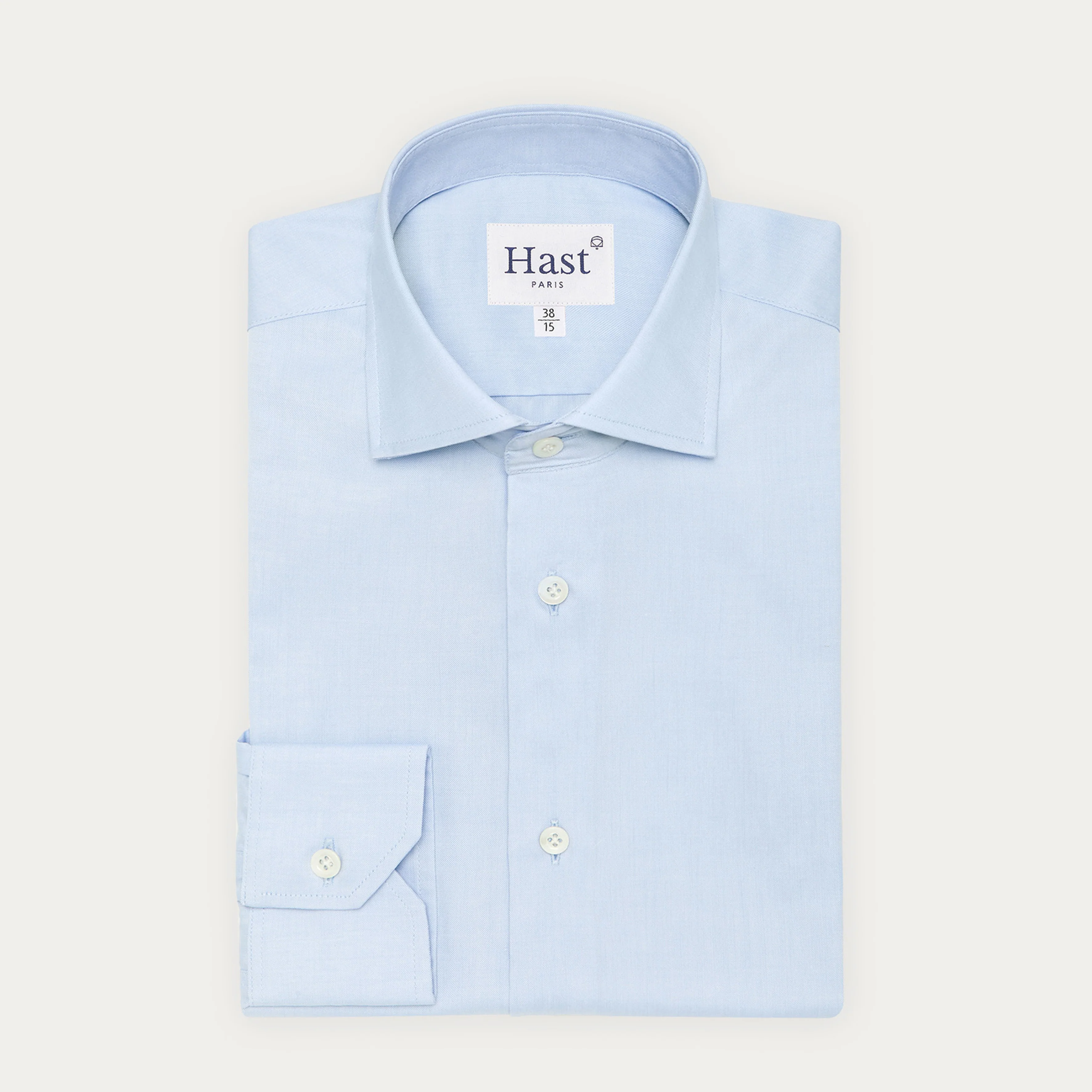 Premium fitted shirt in blue double twisted pinpoint