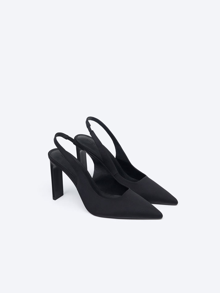 Sapato de salto alto sem calcanhar - Preto