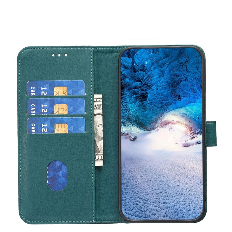 Samsung Galaxy A26 / A17 Leder Tasche Flip Cover mit Kartenfächer - Grün