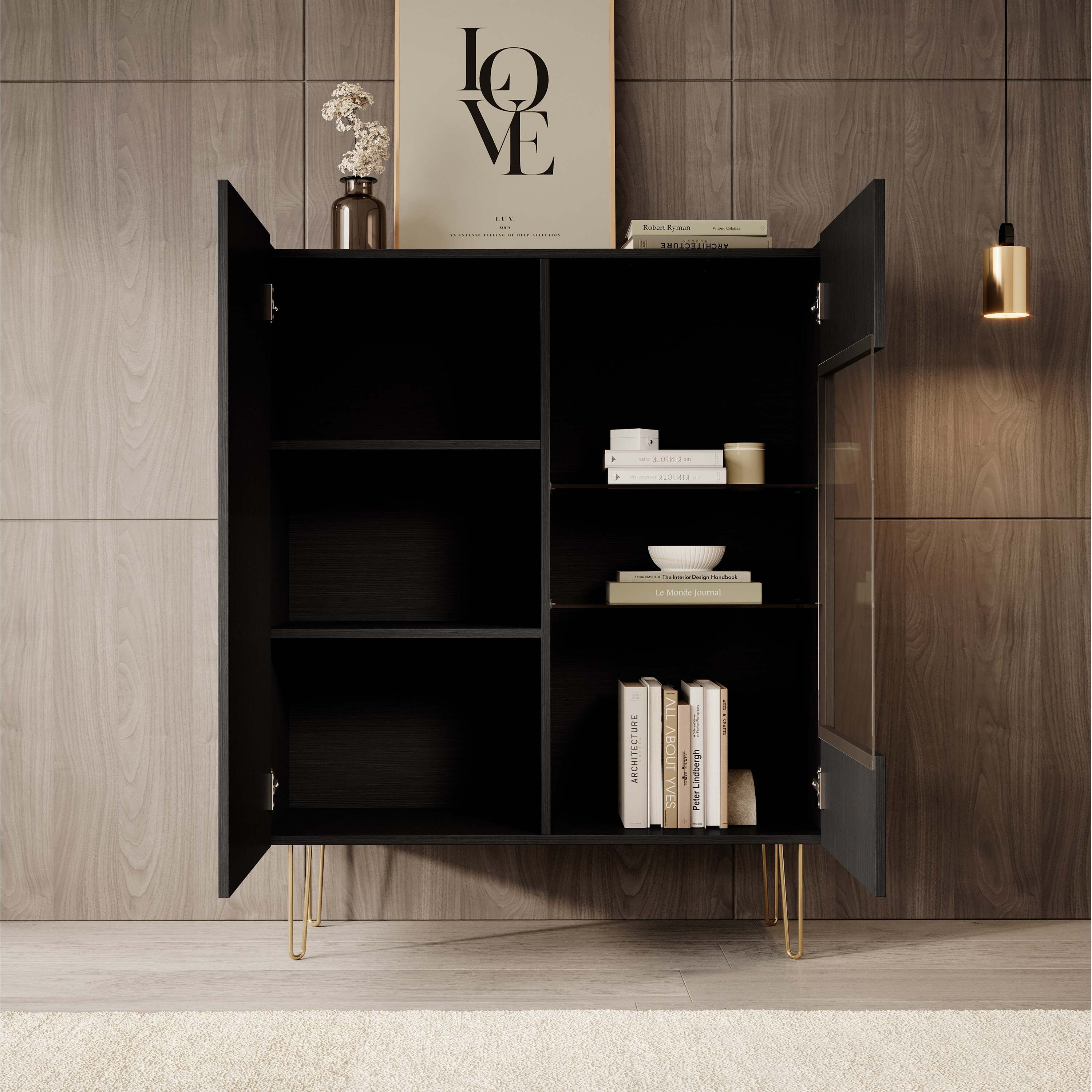 Meubella - Opbergkast Hacienda - Zwart - 97 cm