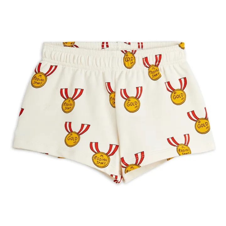 Mini Rodini Short Médaille Coton Bio | Ecru