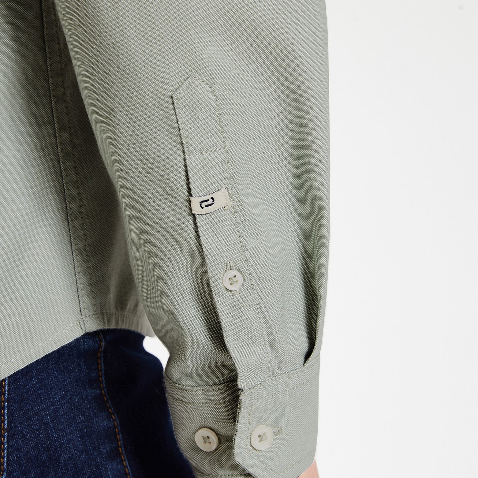 Chemise oxford unie 'le parfait by JULES' coton bi Vert kaki