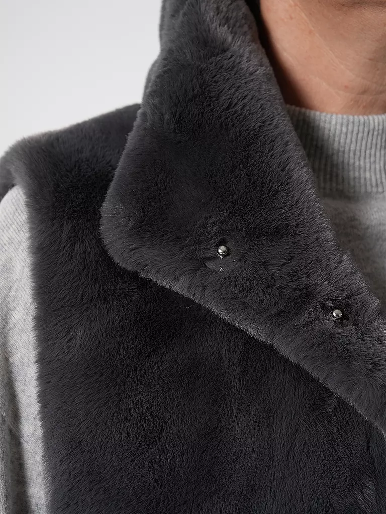 RINO&PELLE Gilet in Felloptik LISON grau
